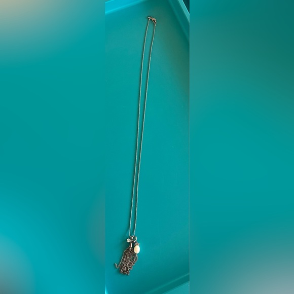 Banana Republic Sparkling Silver Necklace with Tassels - Picture 9 of 10